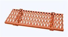 KMB Nášlapný rošt včetně držáků malý - komplet (600*250mm) cihlová